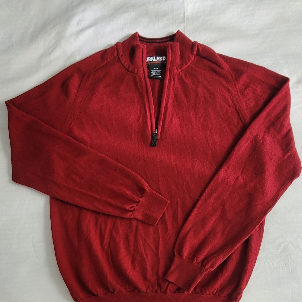 Kirkland Signature  Wool Men's Red Sweater